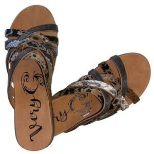 Very G Gisselle Leopard Flat Sandal size 7.5 NIB